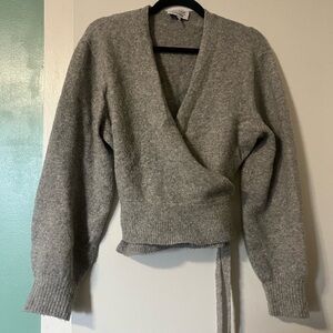 & Other Stories Gray Wrap Wool Sweater